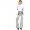Forever 21 Women’s Flare Denim High-Rise Slim Fit Stretch Jeans – Retro Y2k Style(Light Blue)