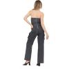 Forever 21 Women’s Strapless Cargo Denim Jumpsuit With Belt(Black)
