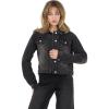 Forever 21 Women’s Denim Jacket With Chest Pockets(Black)
