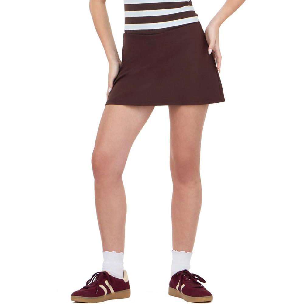 image:imageForever 21 Womens Mini Aline Skirt with Inner ShortsBrown