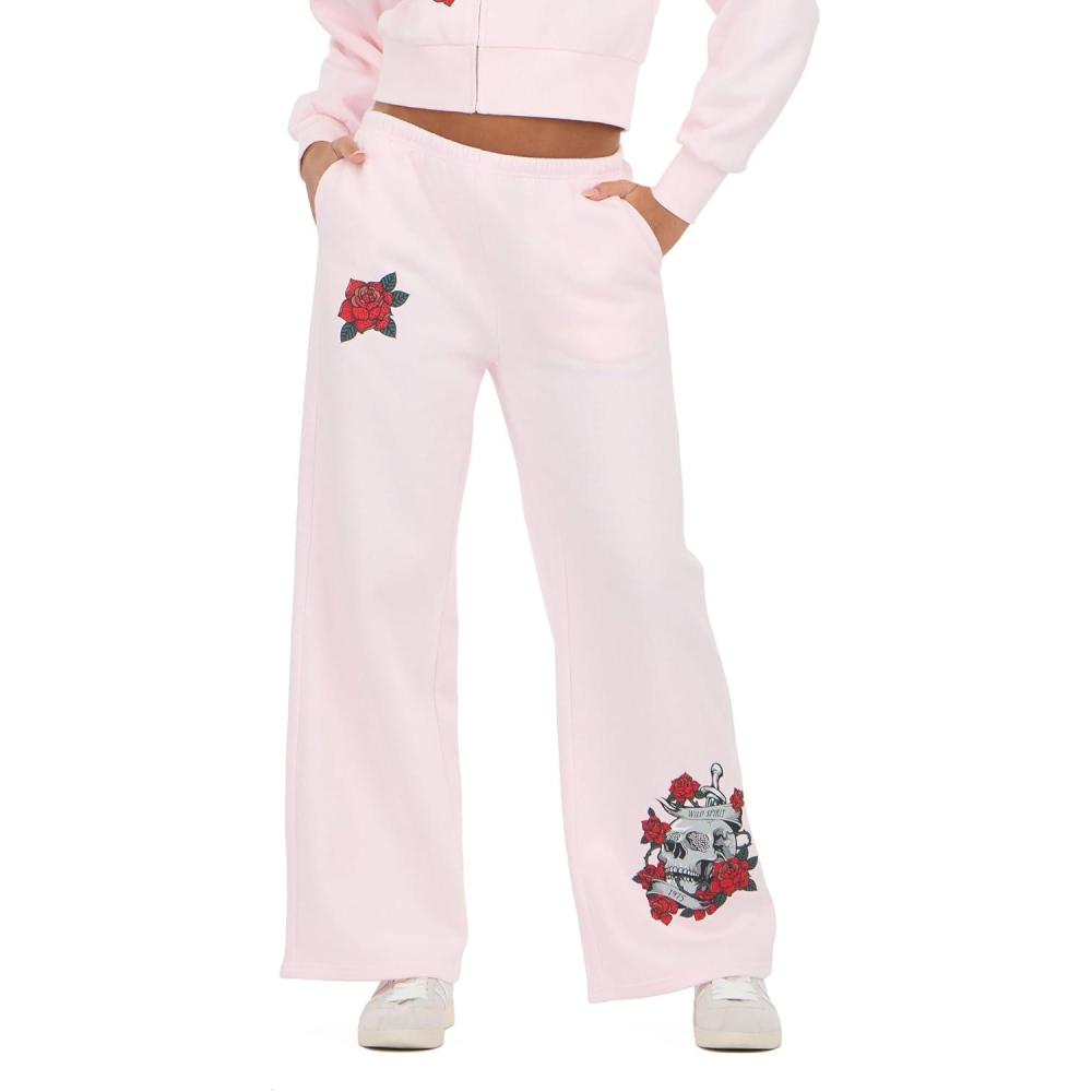 image:imageForever 21 Womens Wide Leg Jogger with Hidden Drawstring and ScreensPink