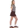 Forever 21 Women’s Mini A-line Skirt with Inner Shorts(Brown)