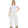 Forever 21 Women’s Wide Leg Jogger with Twill Bows Down the Side(Grey)