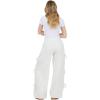 Forever 21 Women’s Wide Leg Jogger with Twill Bows Down the Side(Grey)