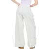Forever 21 Women’s Wide Leg Jogger with Twill Bows Down the Side(Grey)