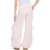 Forever 21 Women’s Wide Leg Jogger with Twill Bows Down the Side(Pink)