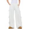 Forever 21 Women’s Wide Leg Jogger with Twill Bows Down the Side(Grey)