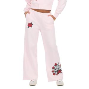 Forever 21 Women’s Wide Leg Jogger with Hidden Drawstring and Screens(Pink)