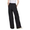 Forever 21 Women’s Nylon Wide Leg Pants with Lace Trim Side Detail(Black)