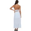 Forever 21 Women’s Plunging V-Neck Maxi Dress with Smocked Waistband, Blue, XS