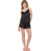 Forever 21 Women’s Pull-on Satin Shorts with Lace Trim(Black)