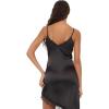 Forever 21 Women’s Satin Dress with Lace Border at Hem(Black)
