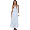 Forever 21 Women’s Plunging V-Neck Maxi Dress with Smocked Waistband, Blue, XS