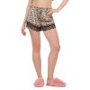 Forever 21 Women’s Pull-on Satin Shorts with Lace Trim(Leopard)