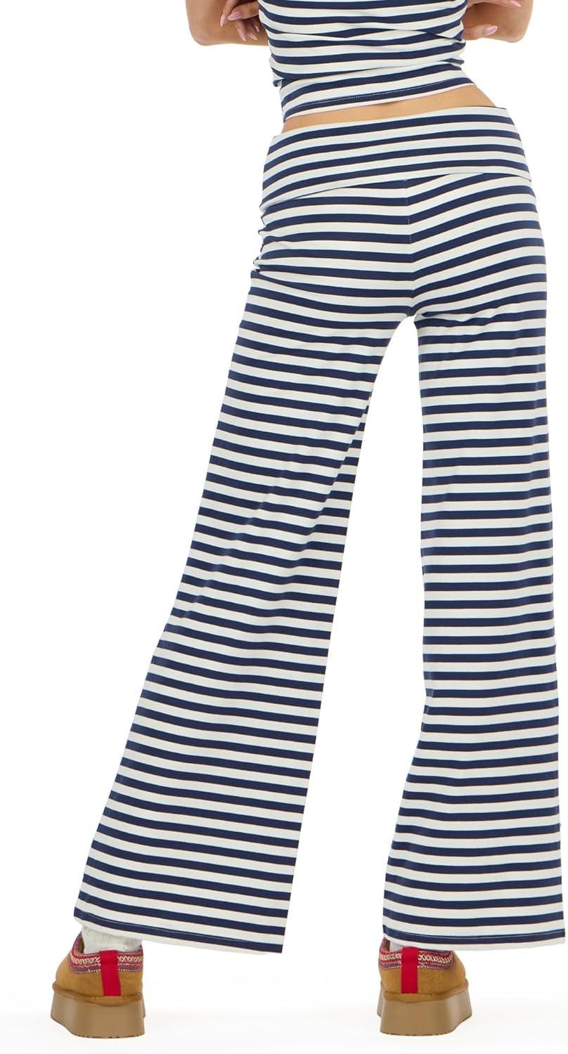 image:imageForever 21 Womens Wide Leg Fold Over PantsNavy