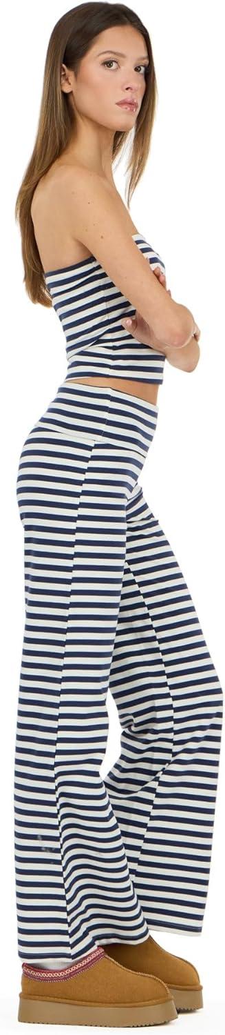 image:imageForever 21 Womens Wide Leg Fold Over PantsNavy