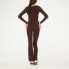 Forever 21 Women’s Cable Knit Wide-Leg Sweater Pants(Brown)