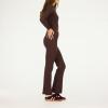 Forever 21 Women’s Cable Knit Wide-Leg Sweater Pants(Brown)