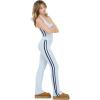 Forever 21 Women’s Flare Leggings with Side Stripes(Blue)