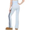 Forever 21 Women’s Flare Leggings with Side Stripes(Blue)