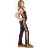 Forever 21 Women’s Flare Leggings with Side Stripes(Brown)