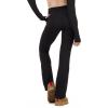 Forever 21 Women’s Flare Pants with Contrast Stitching High Rise Stretch Fit Casual Trend Style(Black)