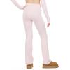 Forever 21 Women’s Flare Pants with Contrast Stitching High Rise Stretch Fit Casual Trend Style(Pink)