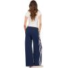 Forever 21 Women’s Fleece Wide Leg Printed Pant with Bow Applique(Navy)