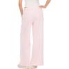 Forever 21 Women’s Fleece Wide Leg Printed Pant with Bow Applique(Pink)