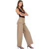 Forever 21 Women’s Pants with Side Zip Pocket and Belt Straps(Grey)