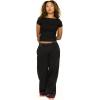Forever 21 Women’s Wide Leg Jogger(Black)