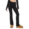 Forever 21 Women’s Flare Pants with Contrast Stitching High Rise Stretch Fit Casual Trend Style(Black)