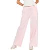 Forever 21 Women’s Fleece Wide Leg Printed Pant with Bow Applique(Pink)