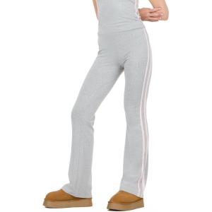 Forever 21 Women’s Flare Leggings with Side Stripes(Grey)