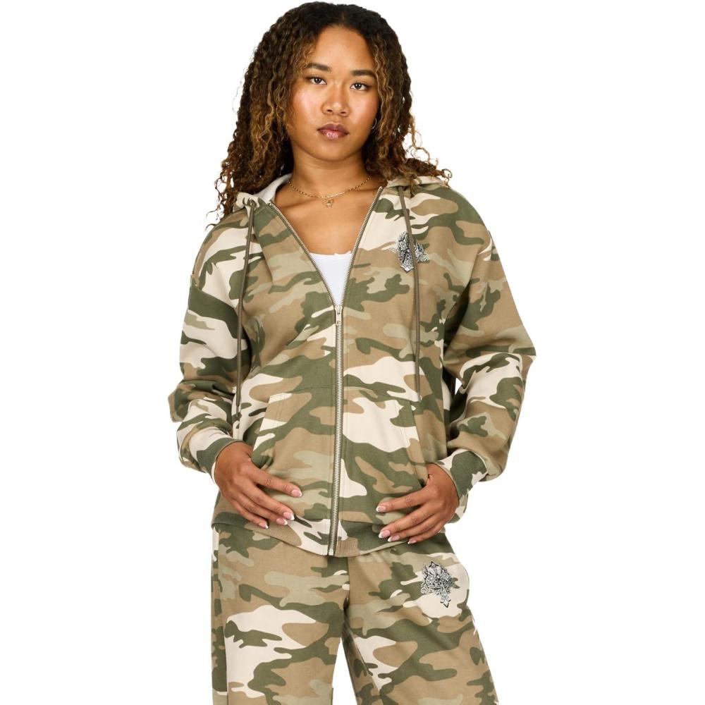 image:imageForever 21 Womens Boyfriend Zip Up Hoodie With GraphicsGreen