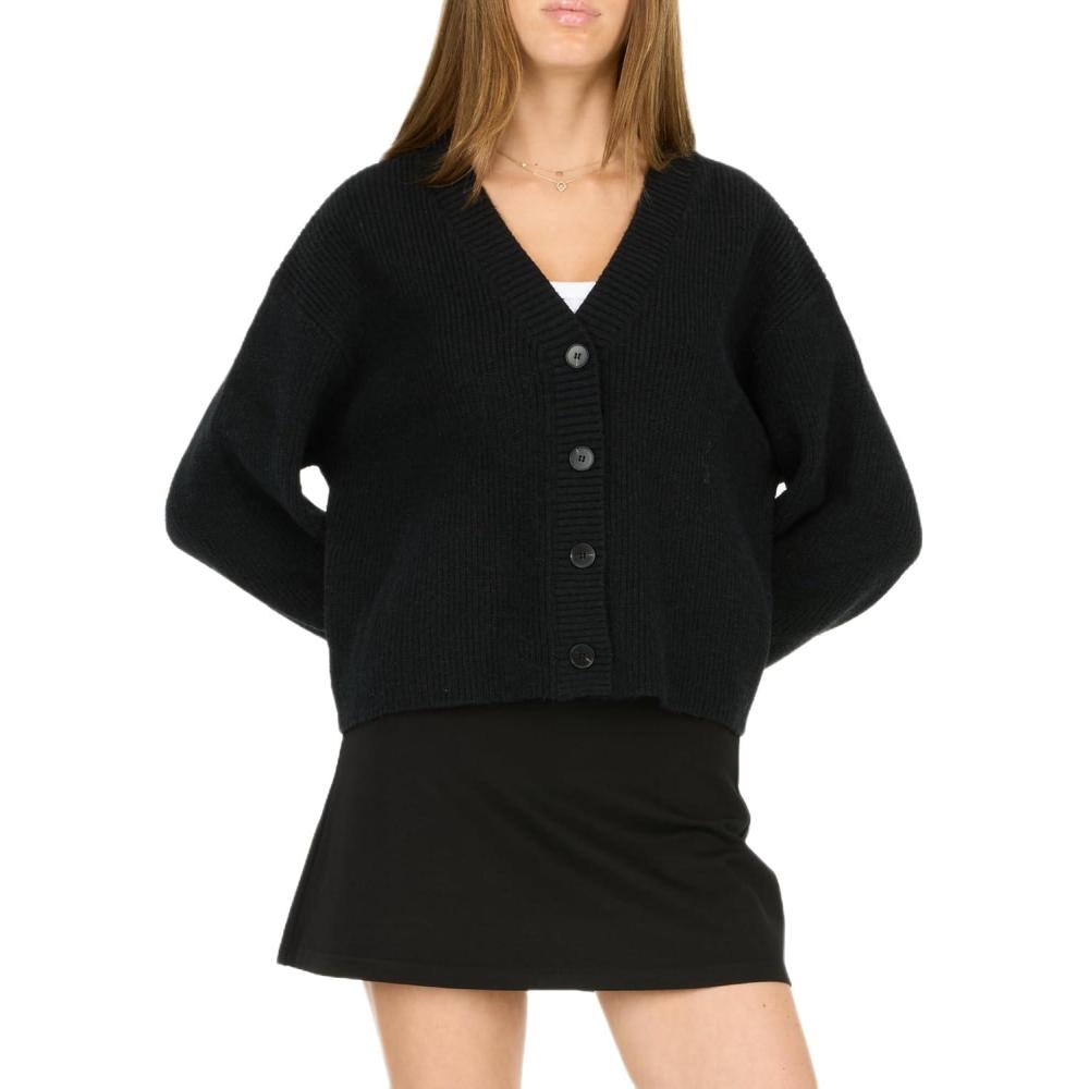 image:imageForever 21 Womens Chunky Cropped Mossy CardiganBlack
