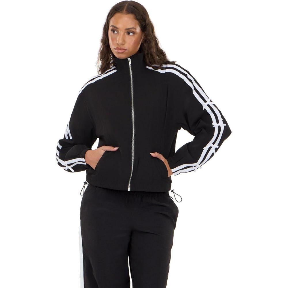 image:imageForever 21 Womens Nylon Track Jacket With Bow DetailsBlack