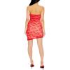 Forever 21 Women’s Asymmetrical Lace Mini Tube Dress(Red)