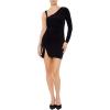 Forever 21 Women’s Buckled Asymmetrical Mini Dress(Black)