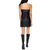 Forever 21 Women’s Faux Leather Tube Mini Dress(Black)