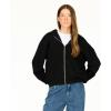 Forever 21 Women’s Fleece Zip Up Hoodie – Full Zip Front Sweatshirt with Drawstring Hood(Black)