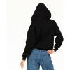 Forever 21 Women’s Full Zip Front Sweatshirt With Drawstring Hood(Black)