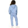 Forever 21 Women’s Full Zip Front Sweatshirt With Drawstring Hood(Blue)