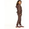 Forever 21 Women’s Full Zip Front Sweatshirt With Drawstring Hood(Brown)