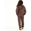 Forever 21 Women’s Full Zip Front Sweatshirt With Drawstring Hood(Brown)
