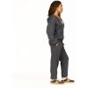 Forever 21 Women’s Full Zip Front Sweatshirt With Drawstring Hood(Dark Grey)