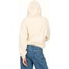 Forever 21 Women’s Full Zip Front Sweatshirt With Drawstring Hood(Heather Beige)