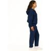 Forever 21 Women’s Full Zip Front Sweatshirt With Drawstring Hood(Navy)