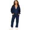 Forever 21 Women’s Full Zip Front Sweatshirt With Drawstring Hood(Navy)