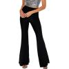 Forever 21 Women’s Glitter High-Rise Flare Pants(Black)